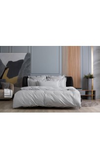 Простыня на резинке хлопок "АЛЛЮР" пепельный серый 140x200x40, GERMAN GRASS