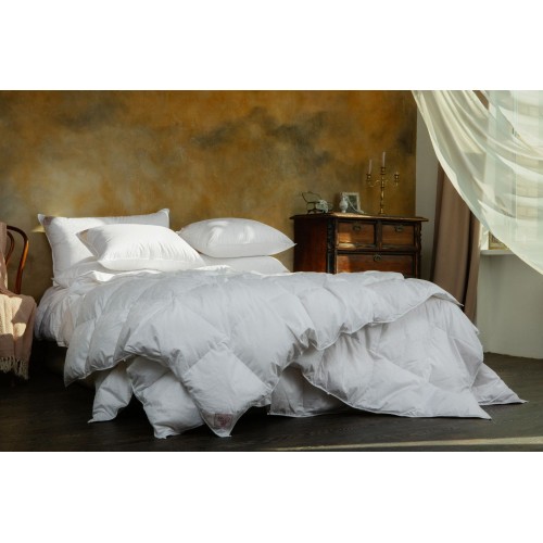 Подушка пуховая "ПРИССЕЛЬ" в жаккардовом хлопковом сатине средняя, 50x70, GERMAN GRASS