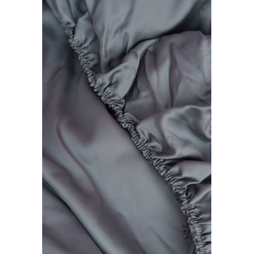 Простыня на резинке тенсель "БРИЛЛИАНТ" серый 200x200x40, GERMAN GRASS