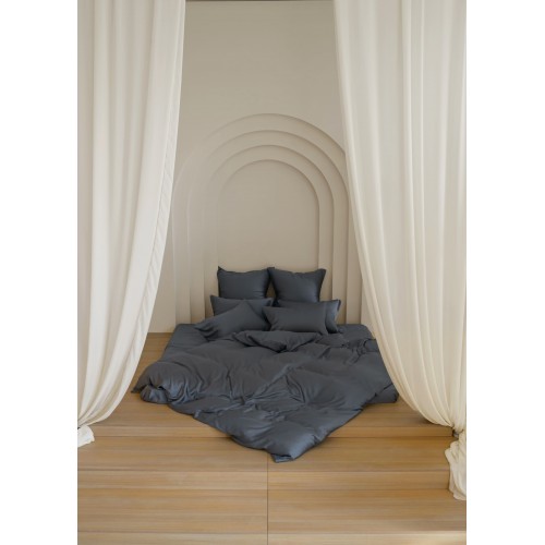 Постельное белье тенсель "БРИЛЛИАНТ" серый Семейный, GERMAN GRASS