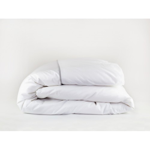 Пододеяльник "НОБИЛИС" белый с жемчужной узкой отделкой 200x220, GERMAN GRASS