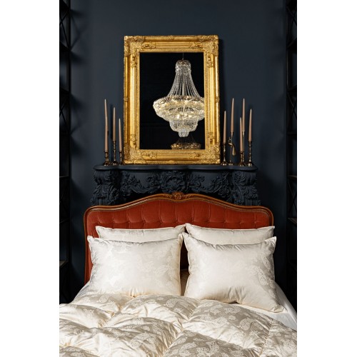 Подушка пуховая "СИЛЬФИДА" в шелковом жакарде упругая 50x70, ручная работа GERMAN GRASS