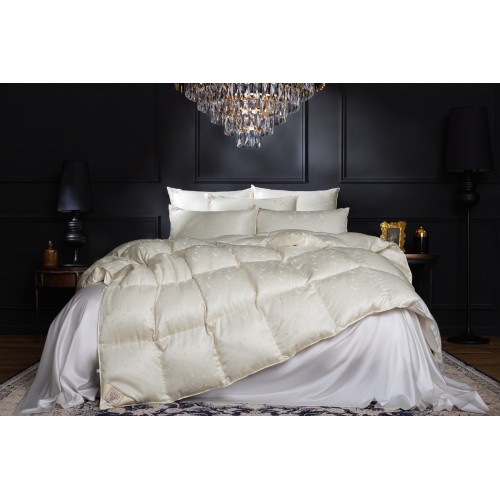 Одеяло "ЭЙДАР" с пухом арктичекой гаги в шелковом жаккарде, всесезонное 150x200, GERMAN GRASS