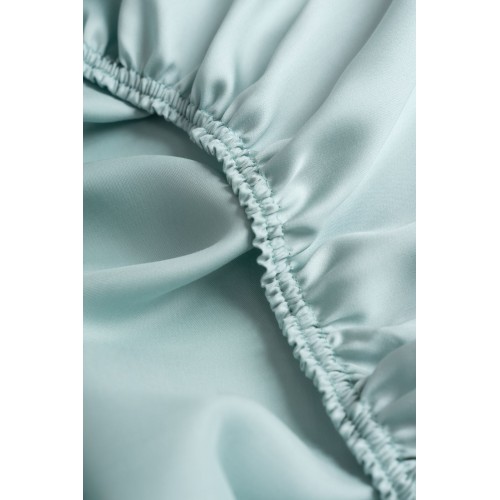 Простыня на резинке тенсель "БРИЛЛИАНТ" бирюзовый 200x200x40, GERMAN GRASS