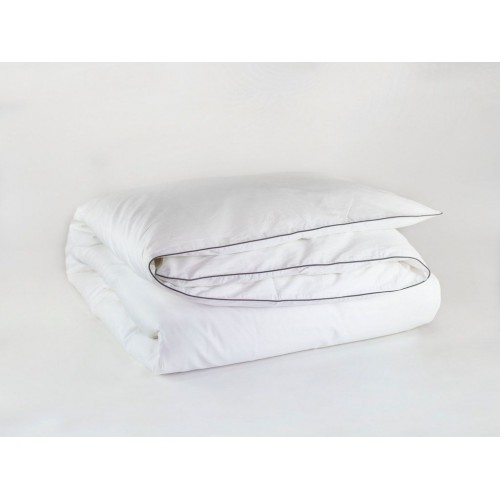 Пододеяльник "НОБИЛИС" белый с серым кантом 200x200, GERMAN GRASS