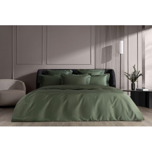 Постельное белье хлопок "АЛЛЮР" хвойный зеленый Евро