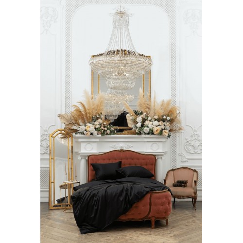 Постельное белье "БЛИССЕН" цвет черный бриллиант Евро, GERMAN GRASS