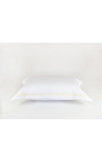 Постельное белье "НОБИЛИС" белый с медовой узкой отделкой Евро 200x220, GERMAN GRASS