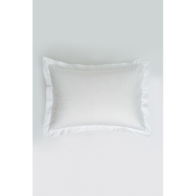 Наволочки "ПАЛЛАДА" белый жаккард. Узор «Пейсли» 50x70 (2шт), GERMAN GRASS