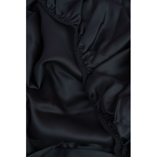 Простыня на резинке тенсель "БРИЛЛИАНТ" черный 180x200x40, GERMAN GRASS