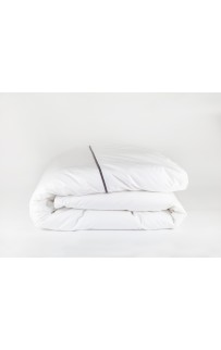 Постельное белье "НОБИЛИС" белый с серой узкой отделкой Семейный, GERMAN GRASS