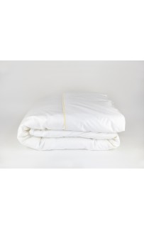 Постельное белье "НОБИЛИС" белый с медовой узкой отделкой Евро 200x220, GERMAN GRASS