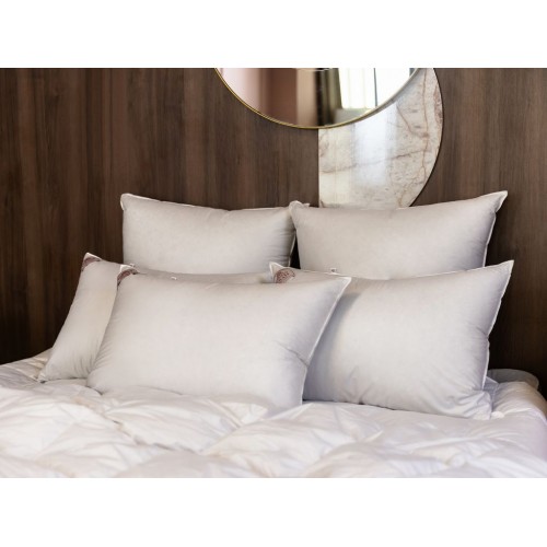 Подушка пуховая "СИЛЬВЕЙН" в хлопковом мако-сатине средняя 50х90, GERMAN GRASS