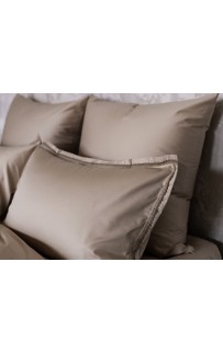 Постельное белье "НОБИЛИС" бежевый тонкое кружево Евро 200x200, GERMAN GRASS