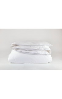 Постельное белье "НОБИЛИС" белый с жемчужным кантом Евро 200x220, GERMAN GRASS