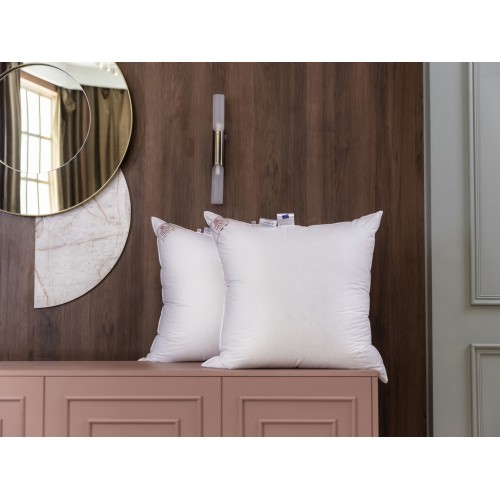 Подушка пуховая "СИЛЬВЕЙН" в хлопковом мако-сатине средняя 70х70, GERMAN GRASS