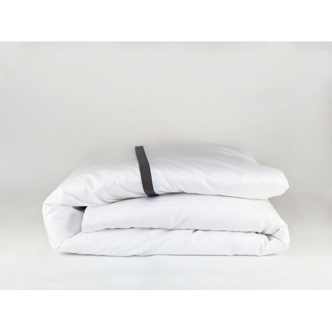 Пододеяльник "НОБИЛИС" белый с серой отделкой 200x220, GERMAN GRASS