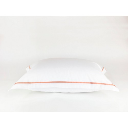 Наволочки "НОБИЛИС" белый с розовой узкой отделкой 50x70 (2шт), GERMAN GRASS