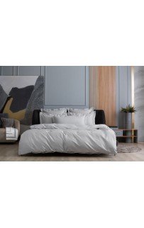 Простыня на резинке хлопок "АЛЛЮР" пепельный серый 160x200x40, GERMAN GRASS