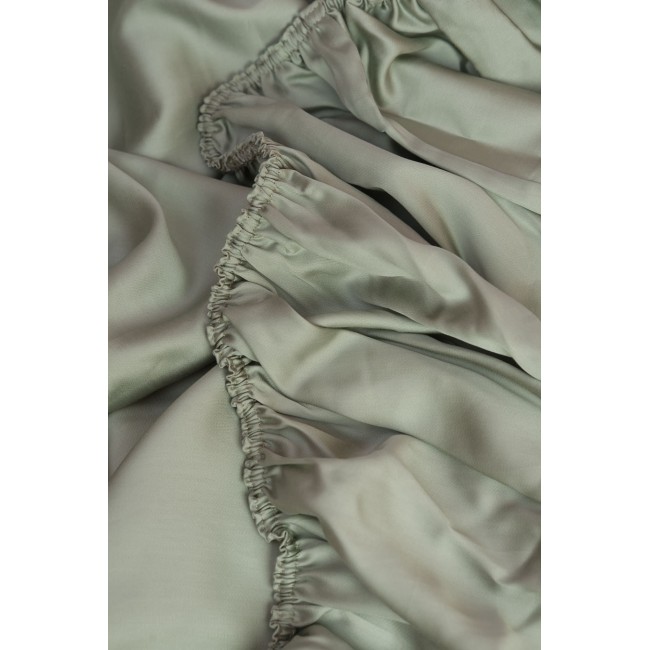 Простыня на резинке тенсель "БРИЛЛИАНТ" оливковый 200x200x40, GERMAN GRASS