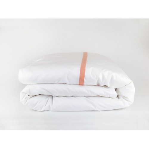 Пододеяльник "НОБИЛИС" белый с розовой отделкой 200x200, GERMAN GRASS