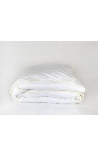 Постельное белье "НОБИЛИС" белый с медовым кантом Евро 200x200, GERMAN GRASS