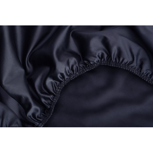 Простыня на резинке хлопок "АЛЛЮР" черный оникс 160x200x40, GERMAN GRASS