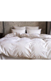 Постельное белье "НОБИЛИС" белый с серым кантом Семейный, GERMAN GRASS
