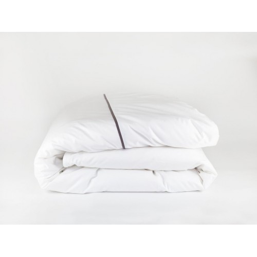 Пододеяльник "НОБИЛИС" белый с серой узкой отделкой 150x200, GERMAN GRASS