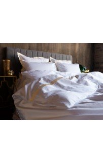 Пододеяльник "НОБИЛИС" белый с медовой отделкой 200x200, GERMAN GRASS