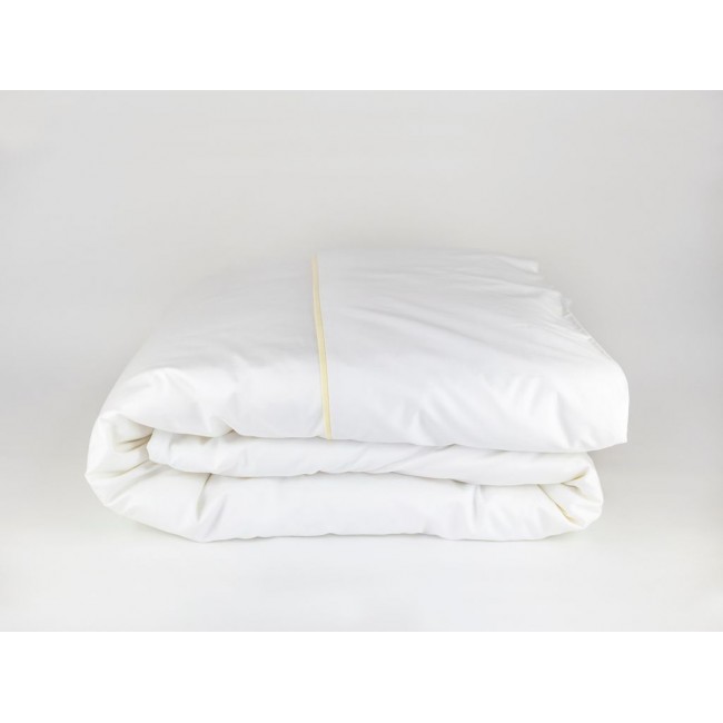 Пододеяльник "НОБИЛИС" белый с медовой узкой отделкой 150x200, GERMAN GRASS
