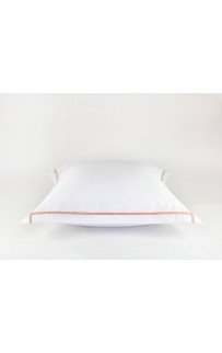 Постельное белье "НОБИЛИС" белый с розовой узкой отделкой Евро 200x220, GERMAN GRASS