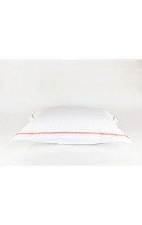 Постельное белье "НОБИЛИС" белый с розовой узкой отделкой Евро 200x220, GERMAN GRASS