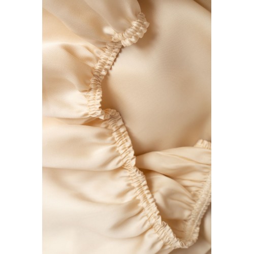 Простыня на резинке тенсель "БРИЛЛИАНТ" бежевый 160x200x40, GERMAN GRASS