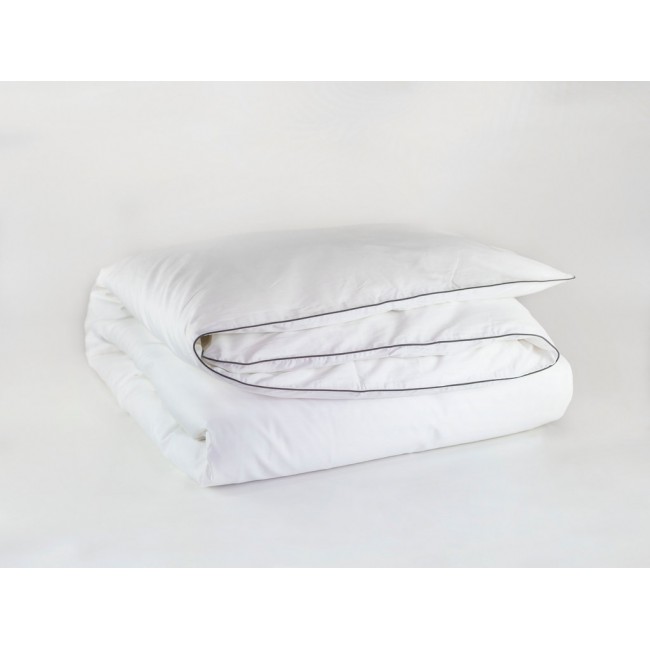 Пододеяльник "НОБИЛИС" белый с серым кантом 150x200, GERMAN GRASS